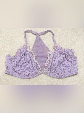 Victoria's Secret Lavender Lace Racerback Front-Close Bra size 36DD